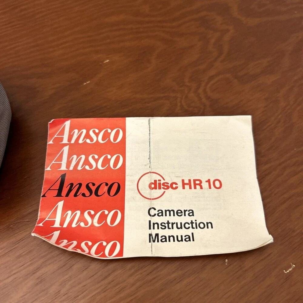 Ansco MEMO Disc HR10 Vintage Compact Pocket Film Camera 12.5mm f/4 lens extras